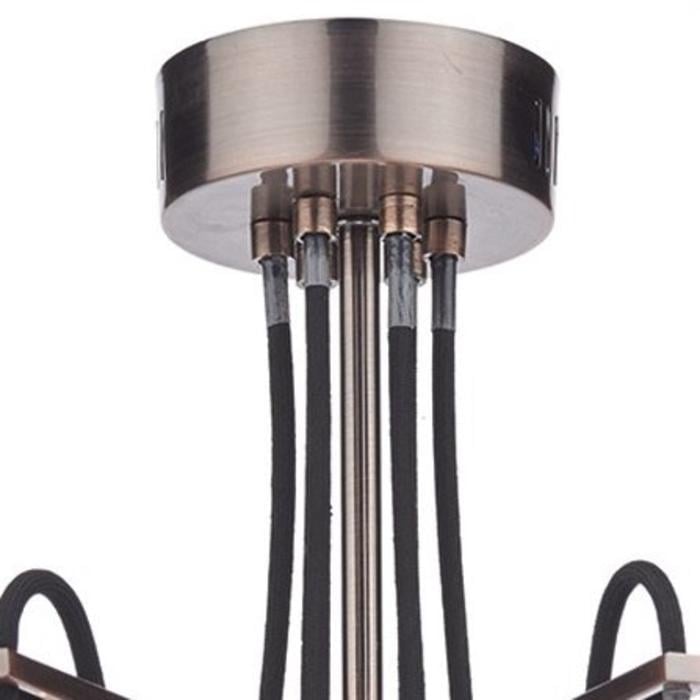 Industrial Cable Semi-Flush 6 Light - Brushed Copper