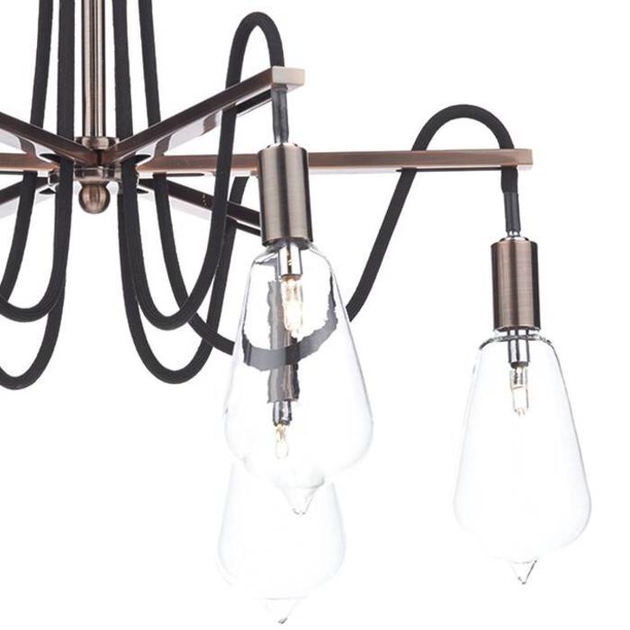 Industrial Cable Semi-Flush 6 Light - Brushed Copper