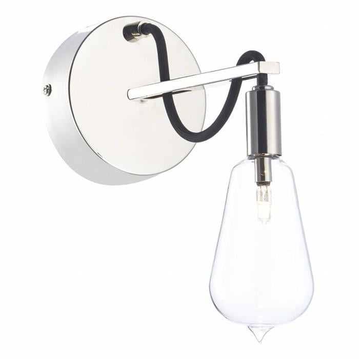 Industrial Cable Wall Light - Polished Nickel