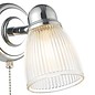 Ribbed Glass Wall Light - Polished Chrome