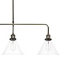 Industrial Style Glass Bar Pendant with Antique Brass Detailing