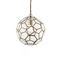 Glass Panelled Globe Pendant - Antique Brass