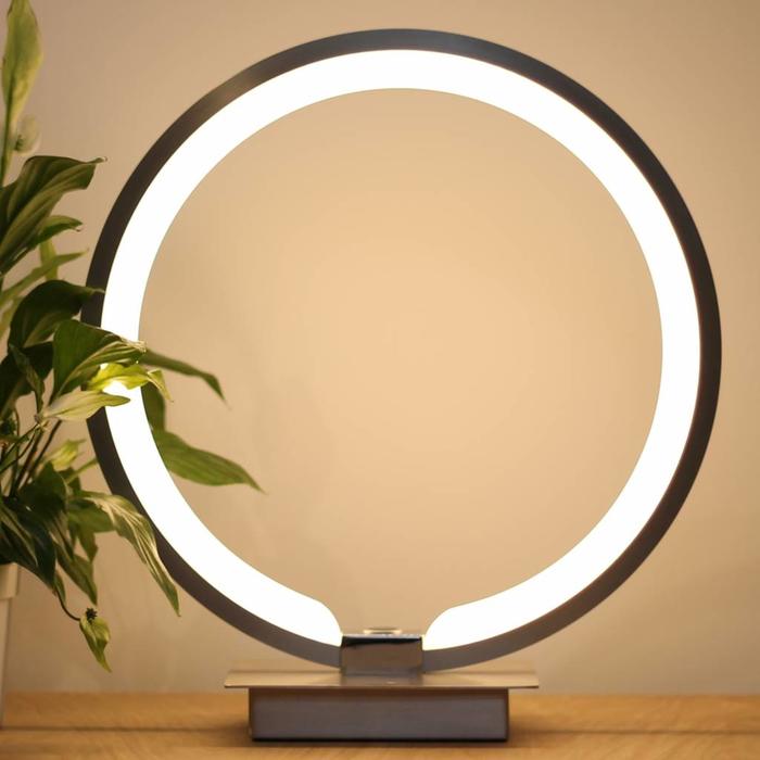 LED Halo Table Lamp - Satin Chrome