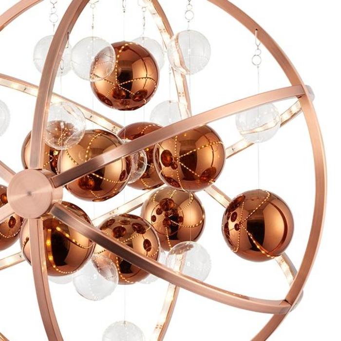 Orbital Pendant - LED- Brushed Copper