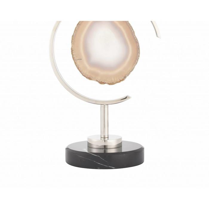 Silica - Polished Nickel & Agate Stone Table Lamp