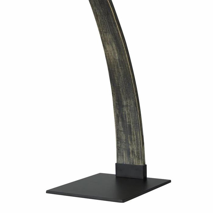 Scandi Arc Table Lamp - Matt Black & Ash Wood