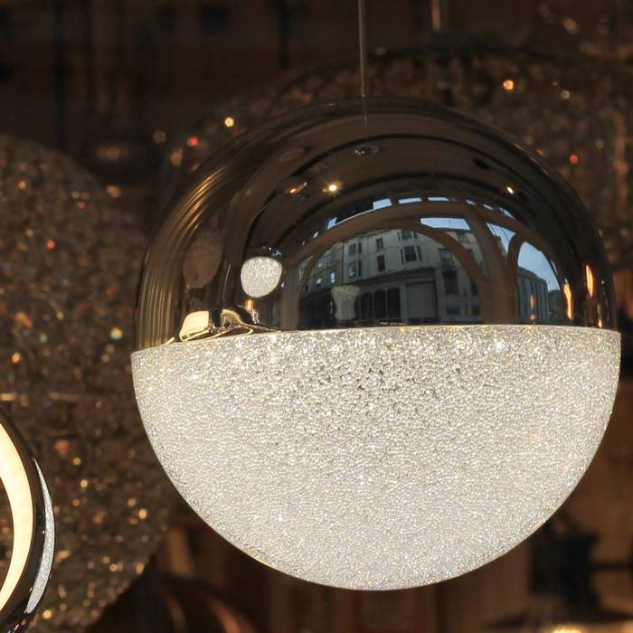 Keln - LED Globe - Polished Chrome & Crushed Ice Sparkle