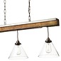 Colorado - Clear Glass, Antique Brass and Resin Wood Effect Bar Pendant