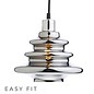 Chromed Ripple Glass Shade - Easy Fit Pendant Shade