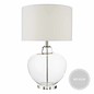 Urn - Clear Glass & Polished Chrome Lamp complete with Ivory Shade