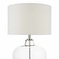 Urn - Clear Glass & Polished Chrome Lamp complete with Ivory Shade