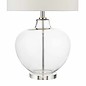 Urn - Clear Glass & Polished Chrome Lamp complete with Ivory Shade