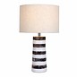 Jura - Stacked Wooden Table Lamp with Natural Linen Shade