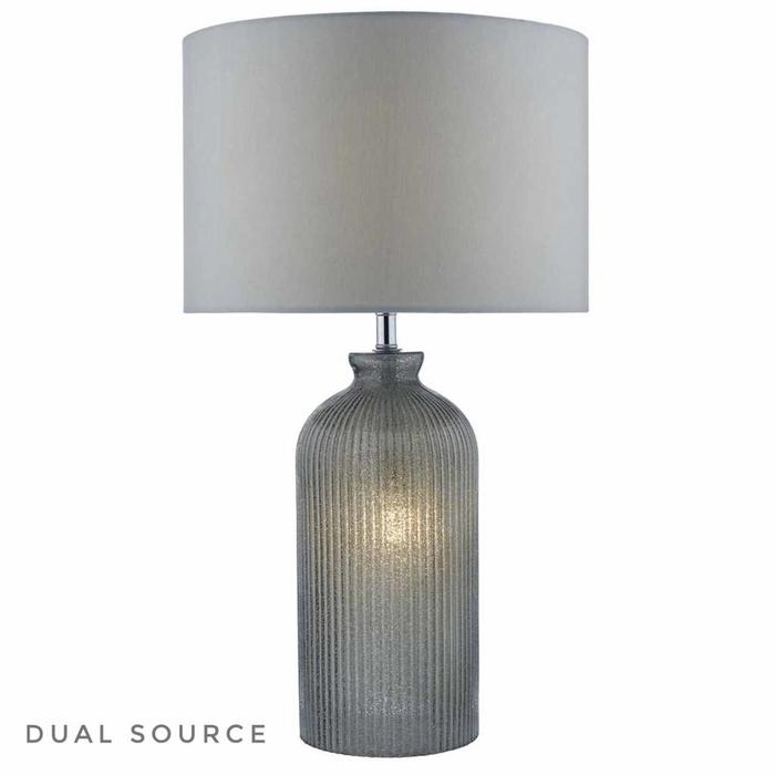 Pamplona - Dual Source Grey Glass Table Lamp