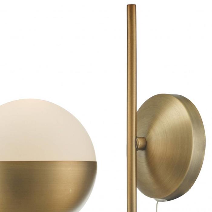 Curve - Aged Brass & Globe Wall Light