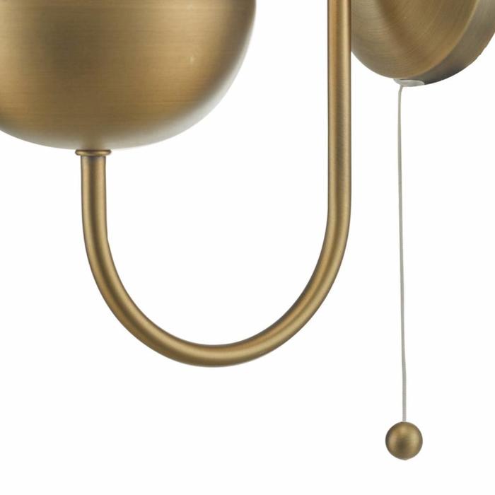 Curve - Aged Brass & Globe Wall Light