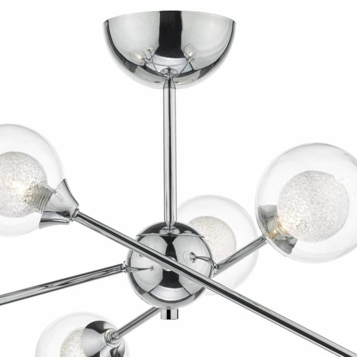 Zeka - 6 Light Semi Flush Fitting - Polished Chrome