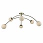 Puglia - 6 Light Semi Flush Fitting - Antique Brass & Opal Glass