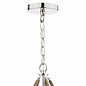 Hotel - 5 Light Modern Chandelier - Dual Mount - Polished Nickel/Wood