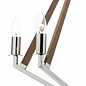 Hotel - 5 Light Modern Chandelier - Dual Mount - Polished Nickel/Wood