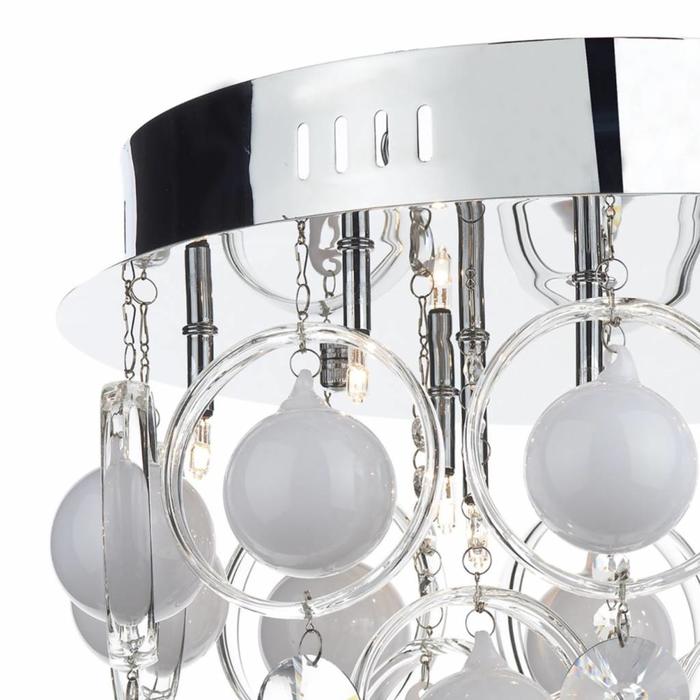 Cirrus - White Bauble & Crystal Flush Fitting