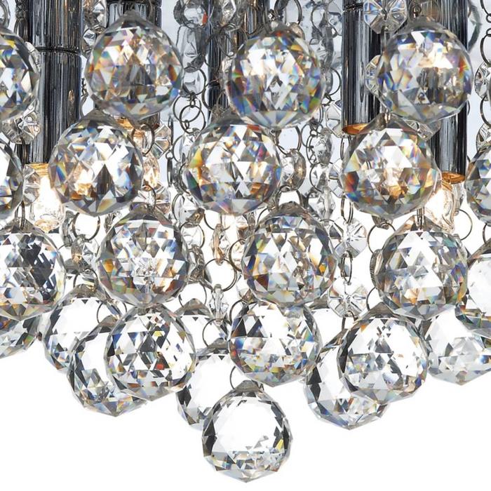 Crystal Flush Ceiling Light - Polished Chrome - Large