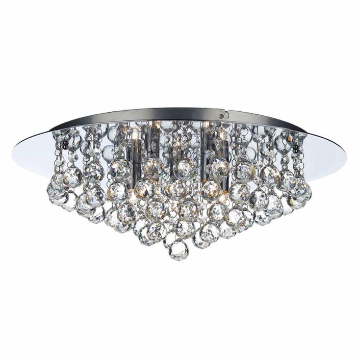 Crystal Flush Ceiling Light - Polished Chrome - Large