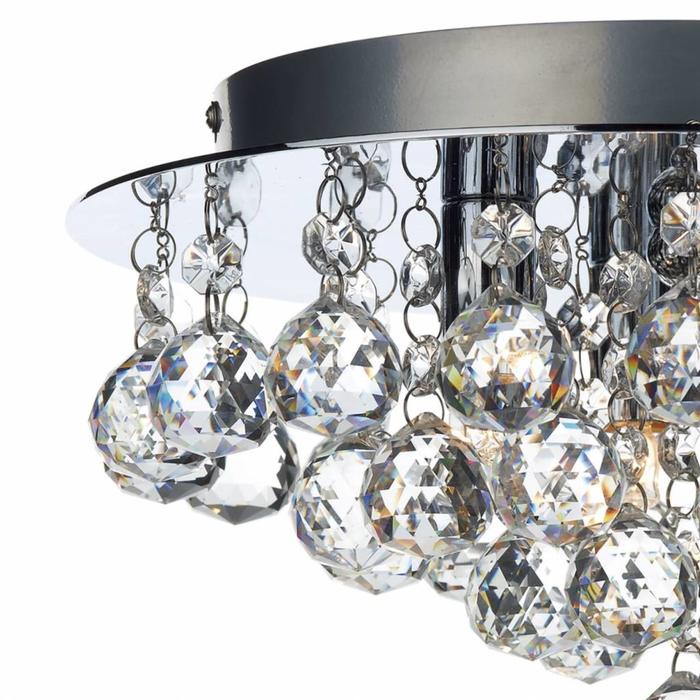 Crystal Flush Ceiling Light - Polished Chrome - Small