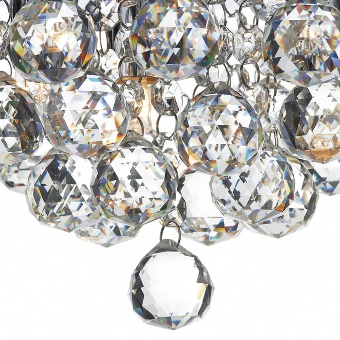 Crystal Flush Ceiling Light - Polished Chrome - Small