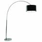 Arcs - Oversized Chrome Floor Lamp with Black Fabric Shade