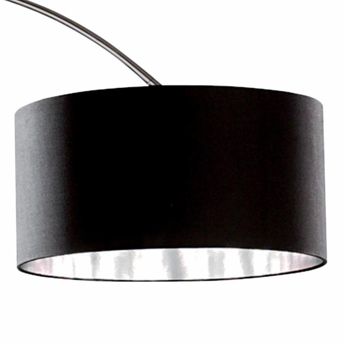 Arcs - Oversized Chrome Floor Lamp with Black Fabric Shade