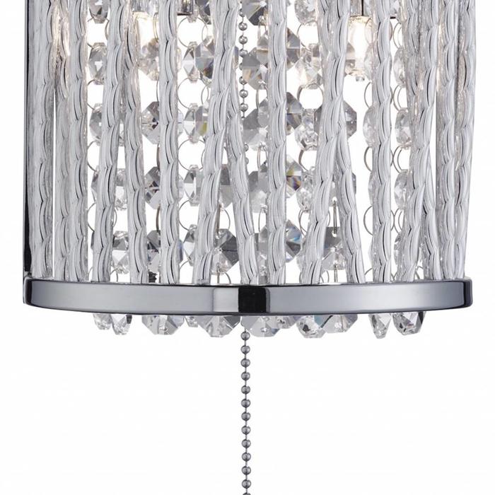 Twist Wall Light - Crystal Beaded Flush Wall Light with Twisting Metal Rods