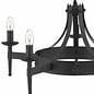 Cartwheel - Wrought Iron Chandelier - Black