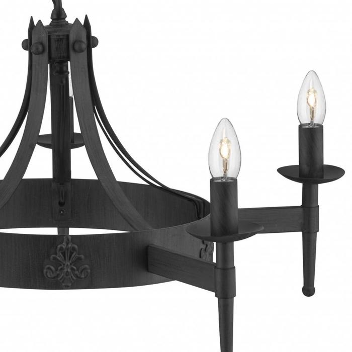 Cartwheel - Wrought Iron Chandelier - Black