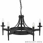 Cartwheel - Wrought Iron Chandelier - Black