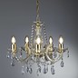 Marie Theresa - Classic Crystal 5 Light Chandelier with Polished Brass