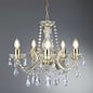 Marie Theresa - Classic Crystal 5 Light Chandelier with Polished Brass