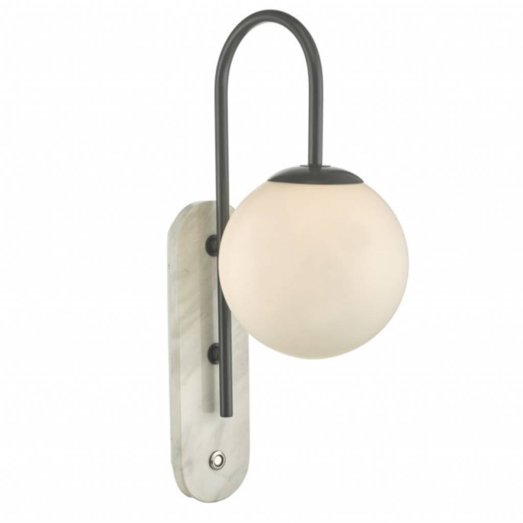 Deuce Grey Marble effect Wall Light IP44 Bathroom