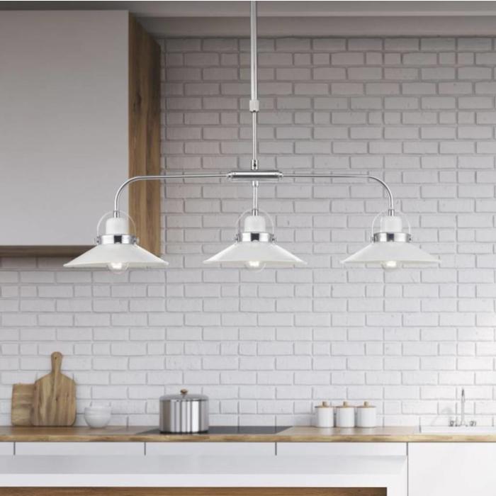 Liden - 3 light White Bar Pendant