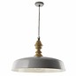 Vadna - Large Grey & Wood Pendant