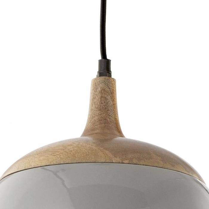 Seona - Grey & Wood Bell Pendant