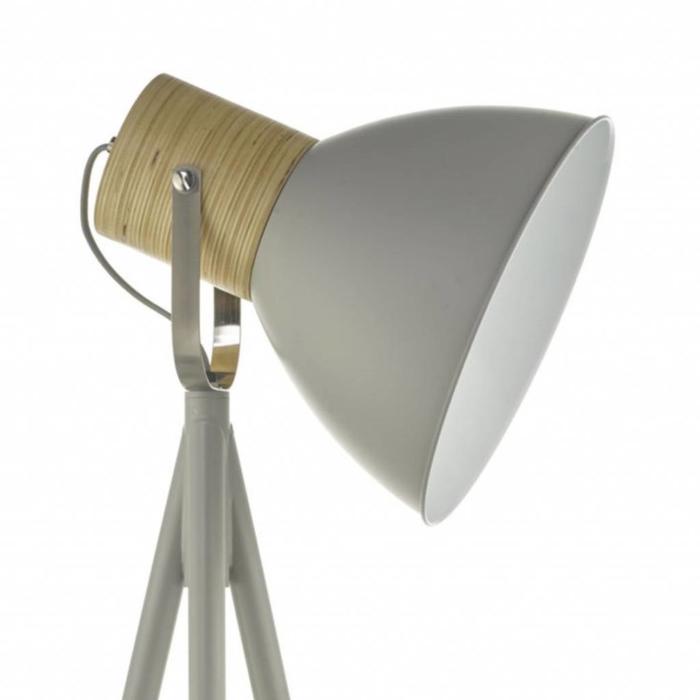 Adda - Grey & Wood Tripod Floor Lamp