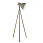 Adda - Grey & Wood Tripod Floor Lamp