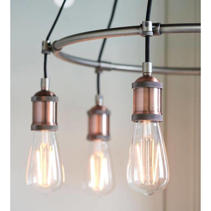 Vintage - 6 Light Feature Ceiling Light - Copper & Pewter