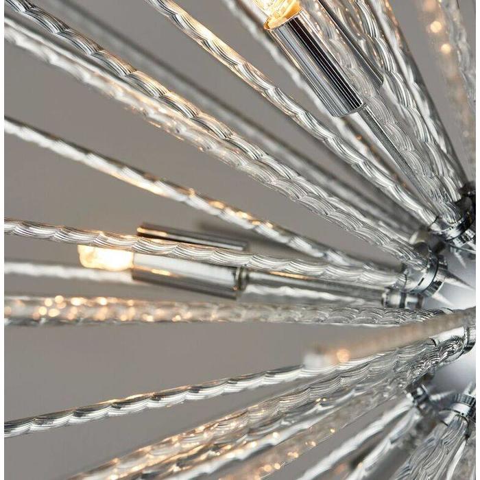 Starburst - Polished Chrome Textured Rod Feature Pendant