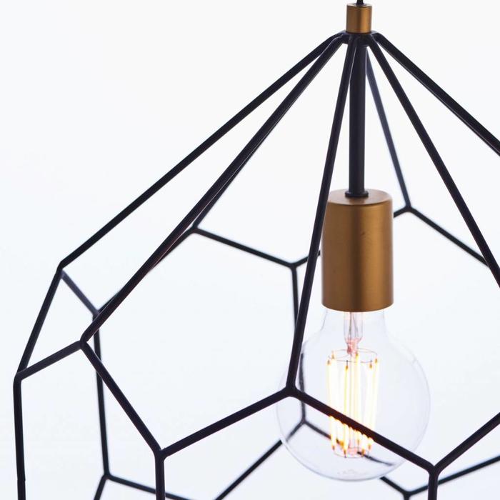 Geometrix - Matt Black & Gold Cage Pendant