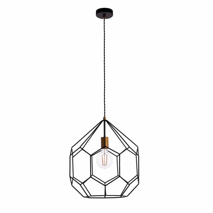 Geometrix - Matt Black & Gold Cage Pendant