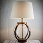 Country Chic - Leather & Glass Globe Table Lamp