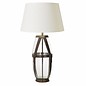 Country Chic - Leather & Glass Vase Table Lamp
