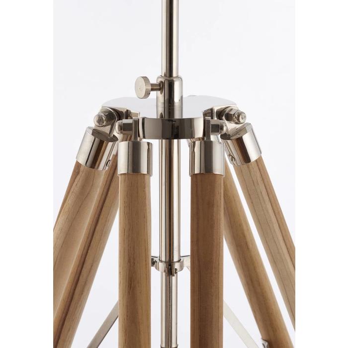 Teak Wood Tripod Floor Lamp - Base Only